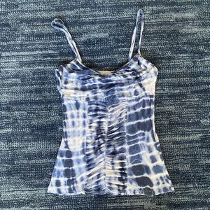 tart intimates white and blue patterned top